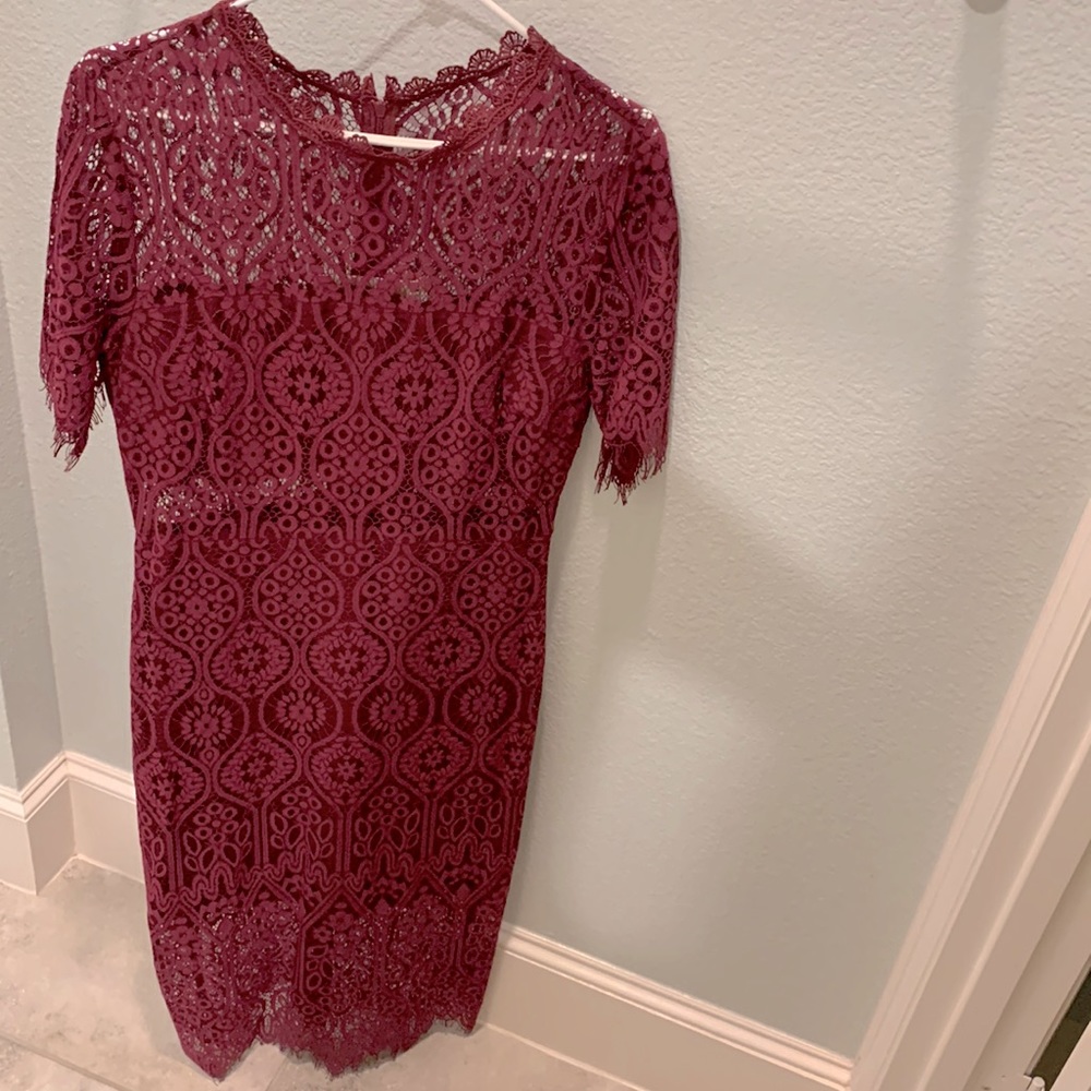 Cranberry lace cocktail dress new with tags
